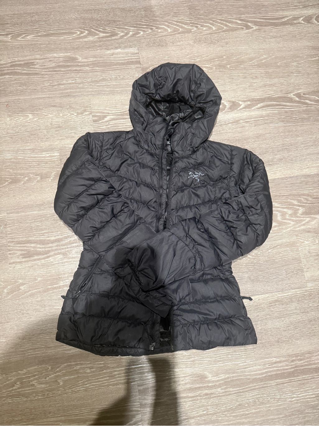Arc'teryx Black Hooded Lightweight Puffer Size Xs